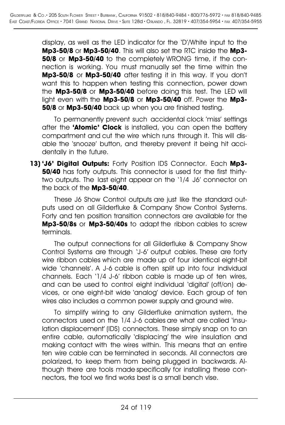 Gilderfluke&Co Mp3-50 Audio & Show Controllers User Manual | Page 32 / 127
