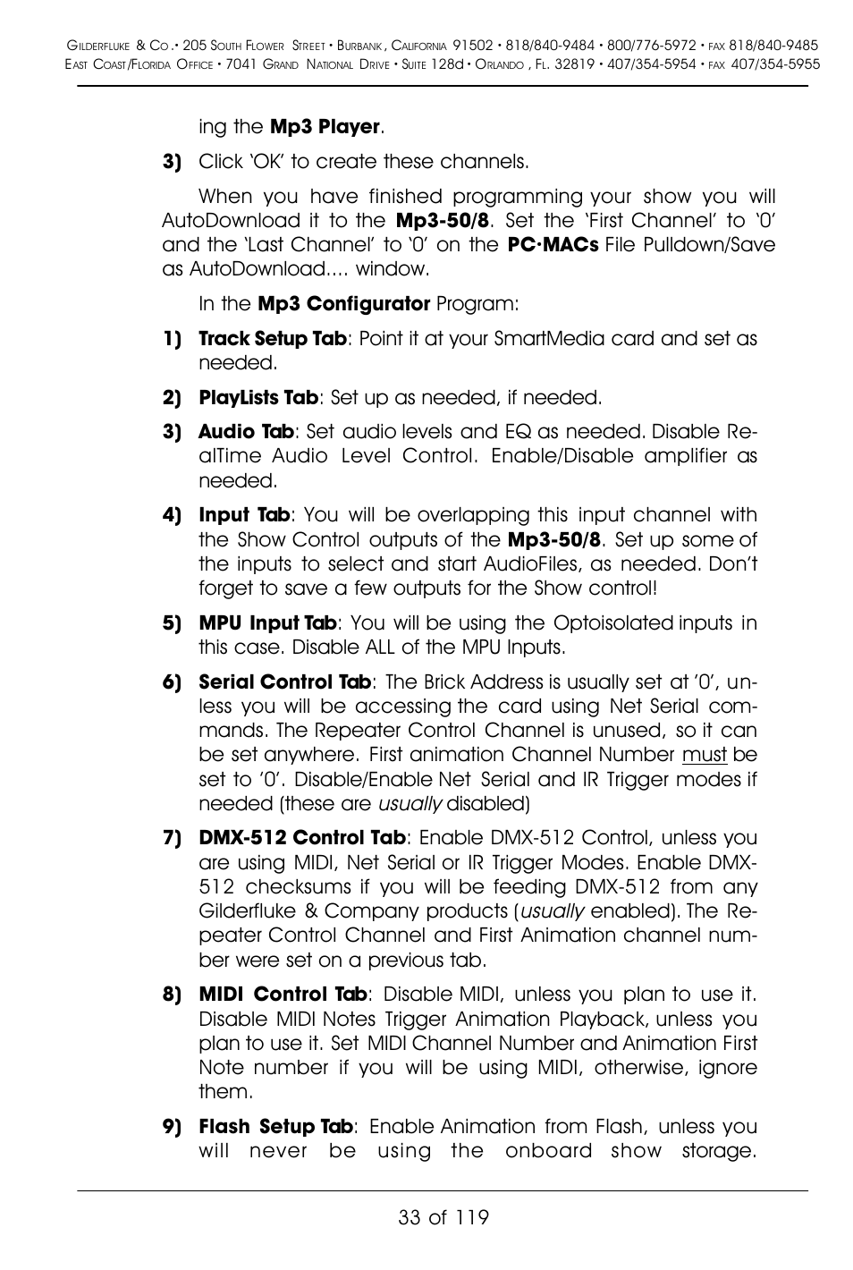 Usually | Gilderfluke&Co Mp3-50 Audio & Show Controllers User Manual | Page 41 / 127