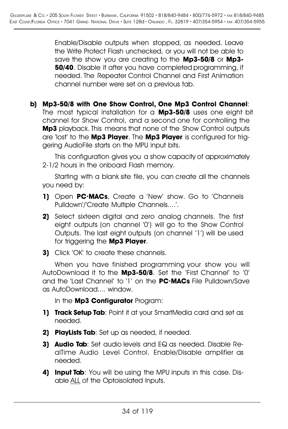 Gilderfluke&Co Mp3-50 Audio & Show Controllers User Manual | Page 42 / 127