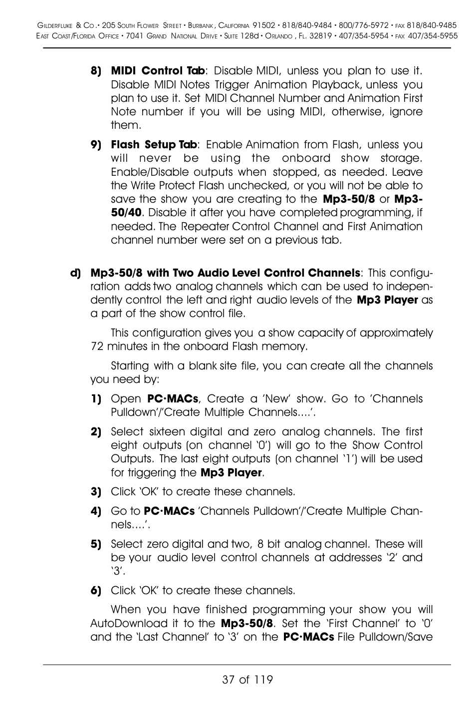 Gilderfluke&Co Mp3-50 Audio & Show Controllers User Manual | Page 45 / 127