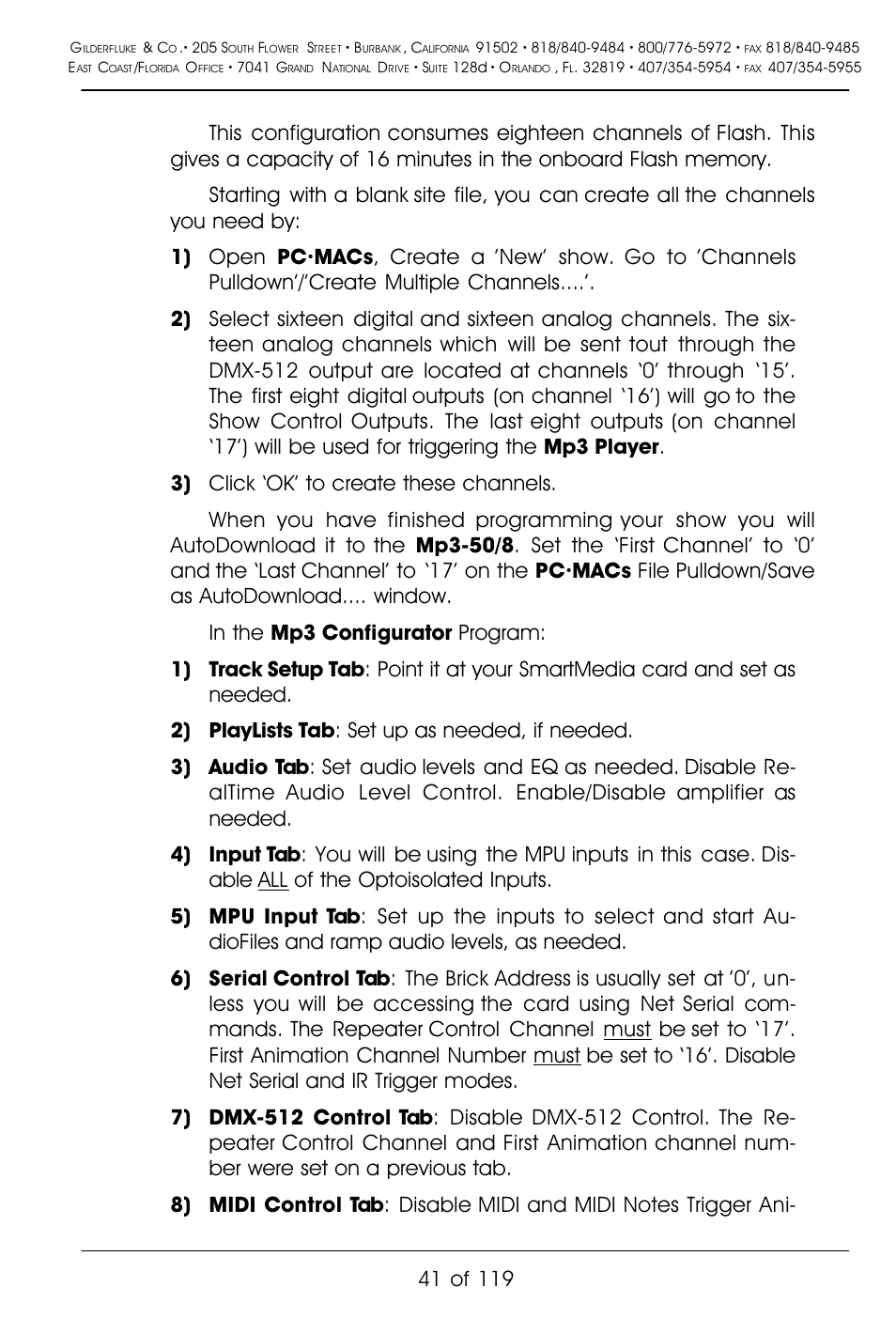 Gilderfluke&Co Mp3-50 Audio & Show Controllers User Manual | Page 49 / 127