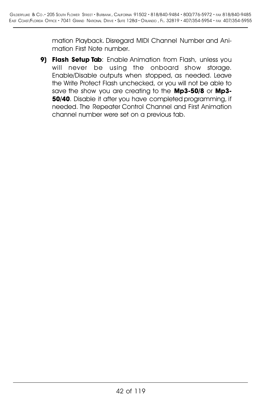 Gilderfluke&Co Mp3-50 Audio & Show Controllers User Manual | Page 50 / 127