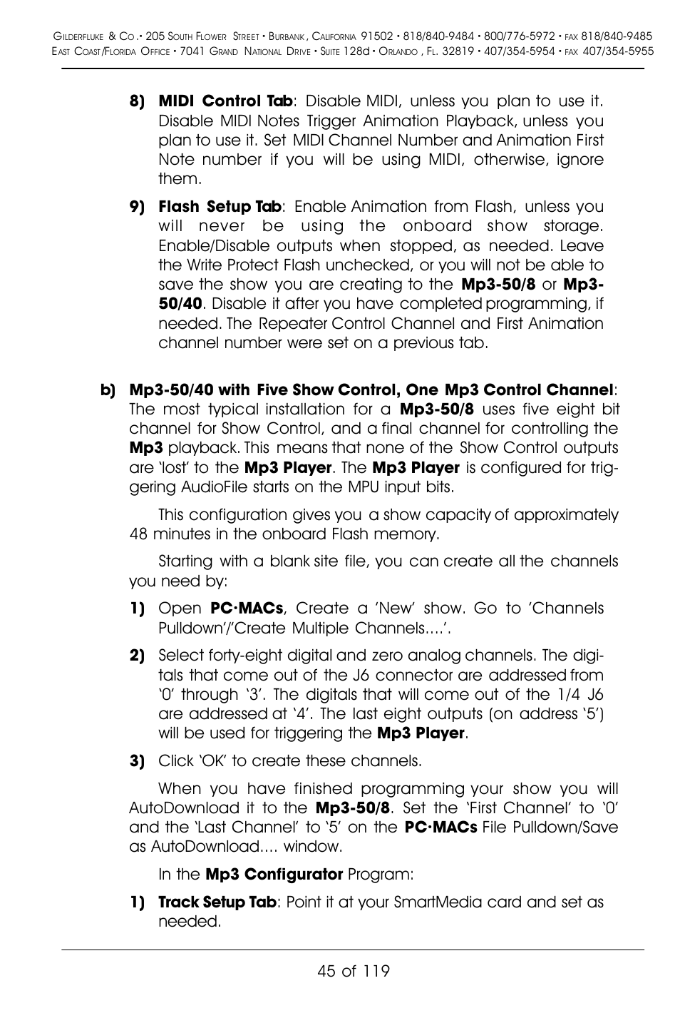 Gilderfluke&Co Mp3-50 Audio & Show Controllers User Manual | Page 53 / 127