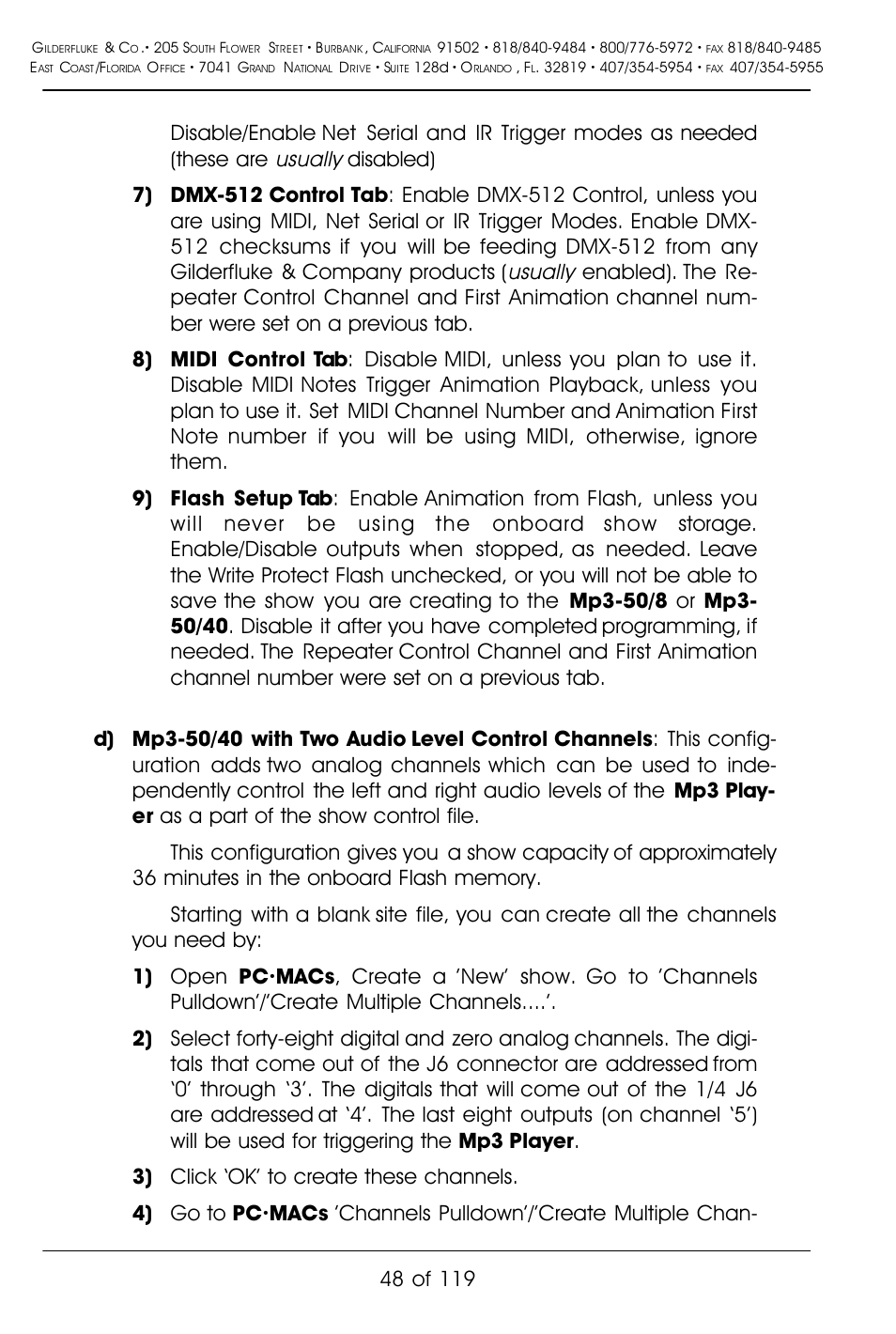 Usually | Gilderfluke&Co Mp3-50 Audio & Show Controllers User Manual | Page 56 / 127
