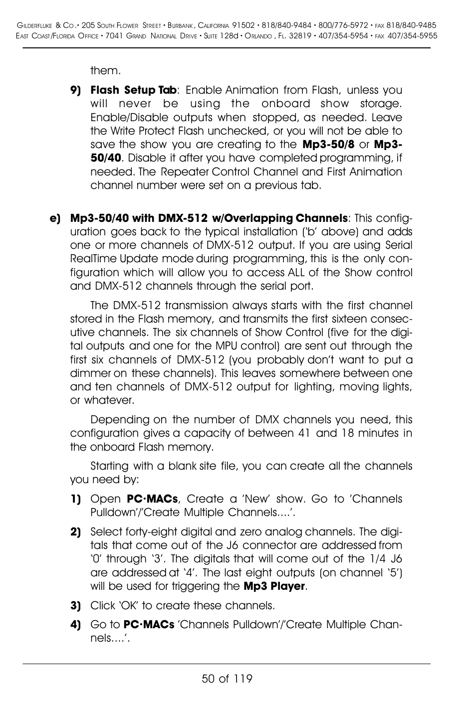 Gilderfluke&Co Mp3-50 Audio & Show Controllers User Manual | Page 58 / 127