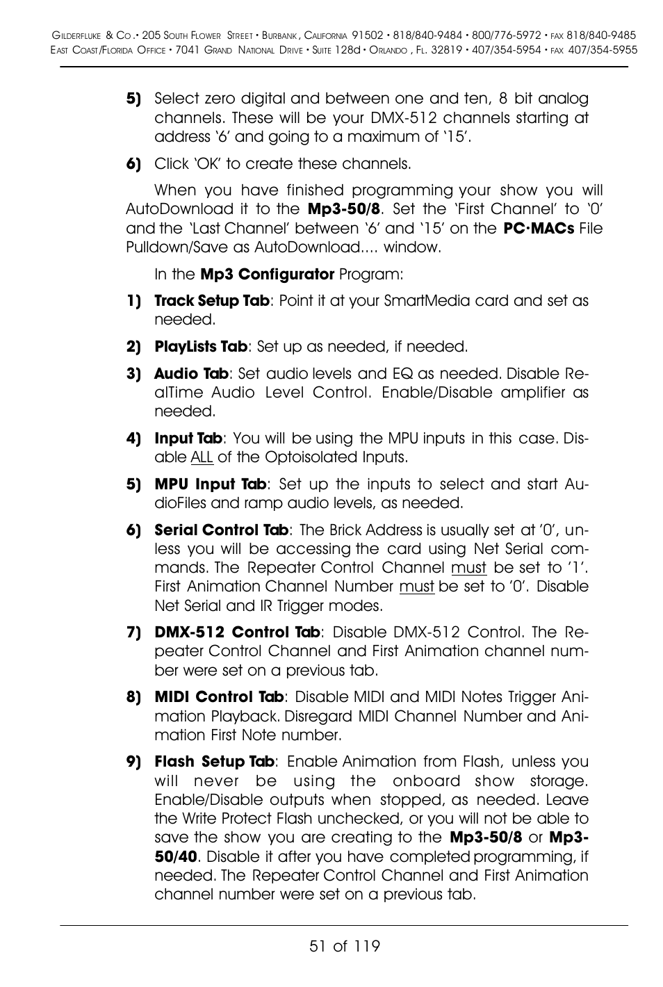 Gilderfluke&Co Mp3-50 Audio & Show Controllers User Manual | Page 59 / 127