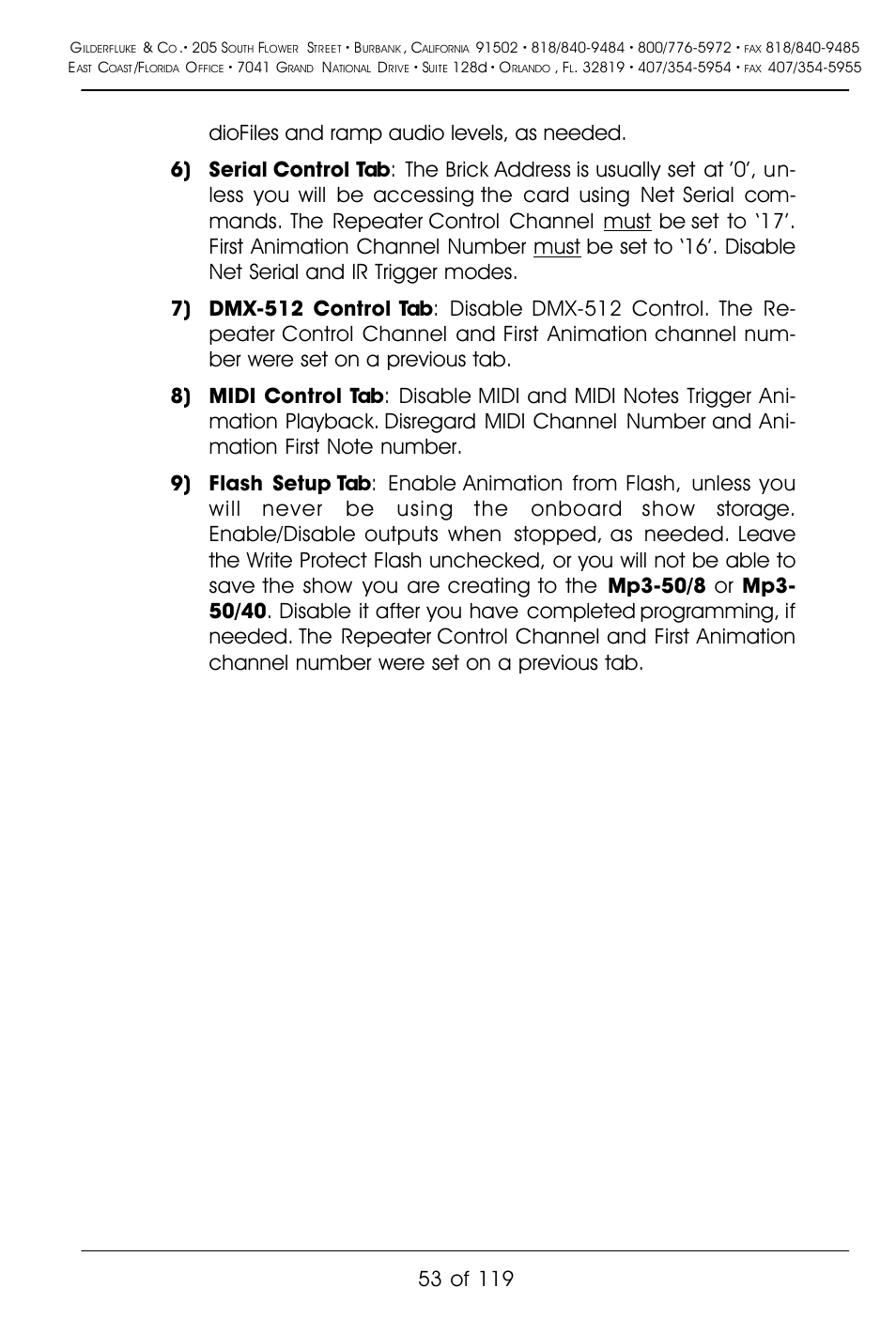 Gilderfluke&Co Mp3-50 Audio & Show Controllers User Manual | Page 61 / 127