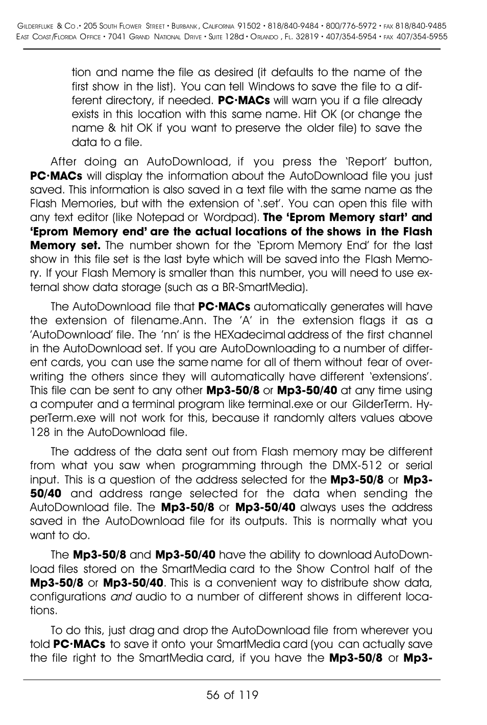 Gilderfluke&Co Mp3-50 Audio & Show Controllers User Manual | Page 64 / 127