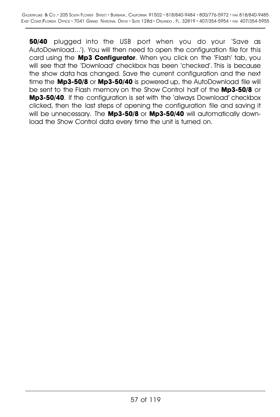 Gilderfluke&Co Mp3-50 Audio & Show Controllers User Manual | Page 65 / 127