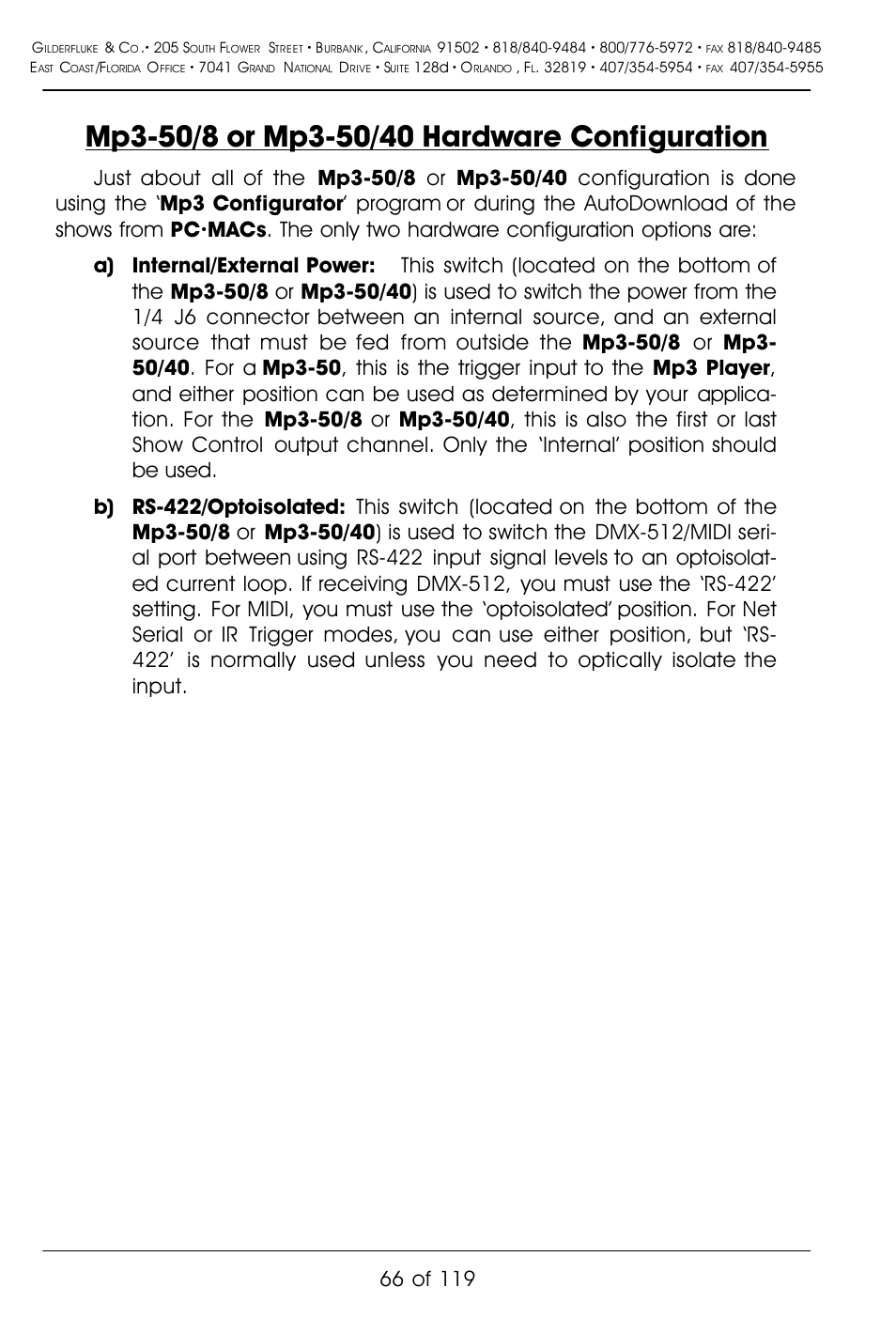 Gilderfluke&Co Mp3-50 Audio & Show Controllers User Manual | Page 74 / 127