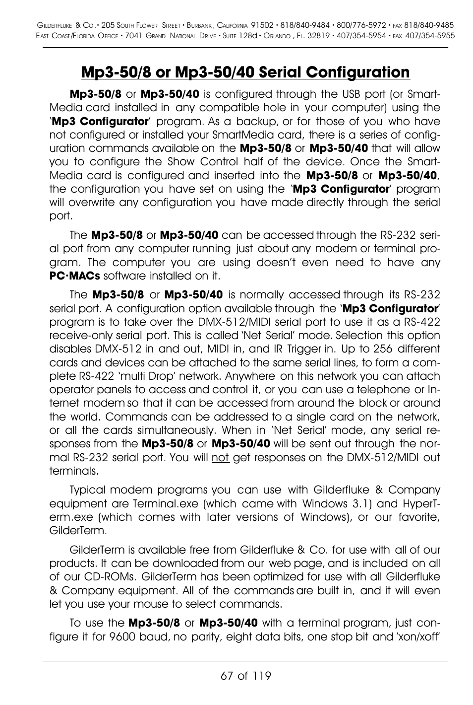 Gilderfluke&Co Mp3-50 Audio & Show Controllers User Manual | Page 75 / 127