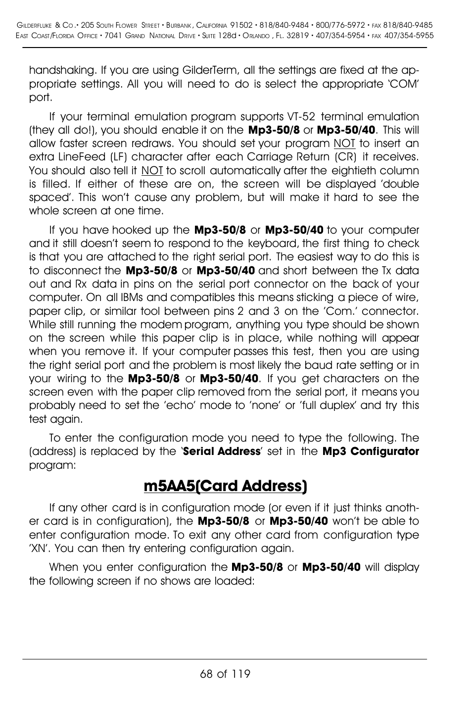 M5aa5(card address) | Gilderfluke&Co Mp3-50 Audio & Show Controllers User Manual | Page 76 / 127