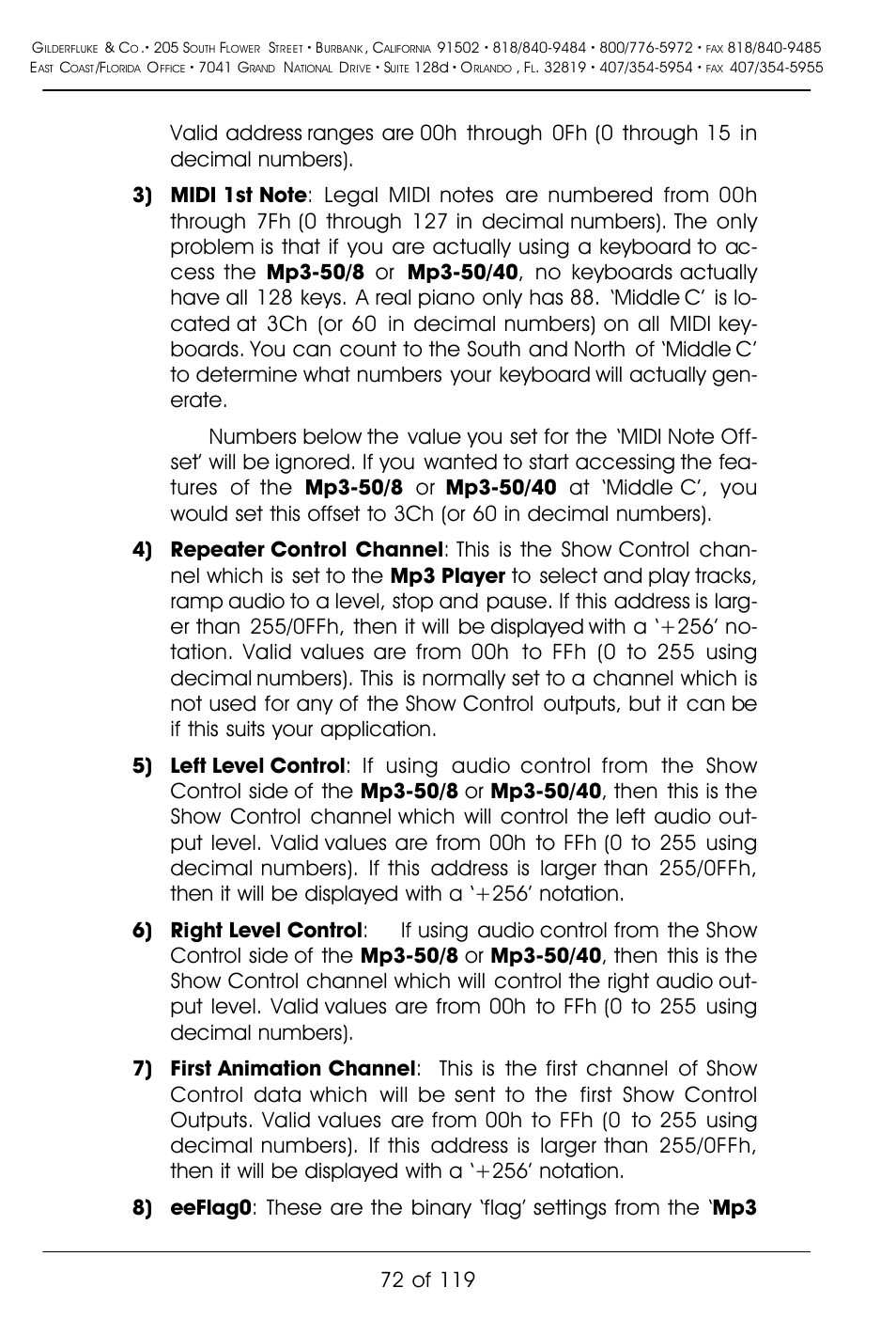 Gilderfluke&Co Mp3-50 Audio & Show Controllers User Manual | Page 80 / 127