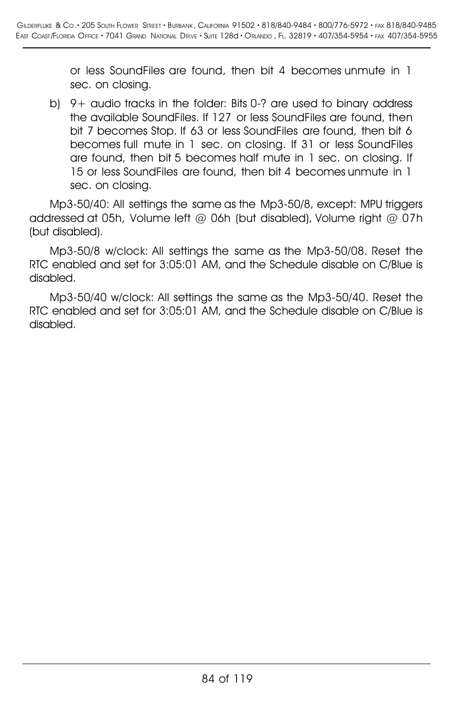 Gilderfluke&Co Mp3-50 Audio & Show Controllers User Manual | Page 92 / 127