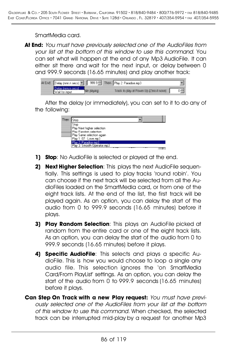 Smartmedia card. at end | Gilderfluke&Co Mp3-50 Audio & Show Controllers User Manual | Page 94 / 127