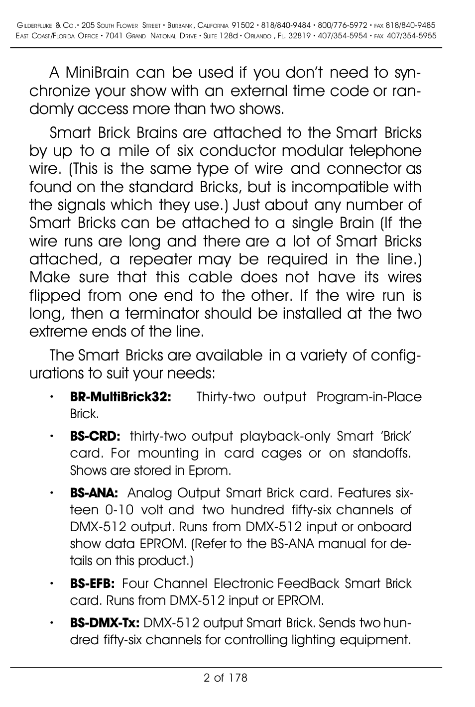 Gilderfluke&Co 'Smart' Brick Animation Control System User Manual | Page 12 / 188