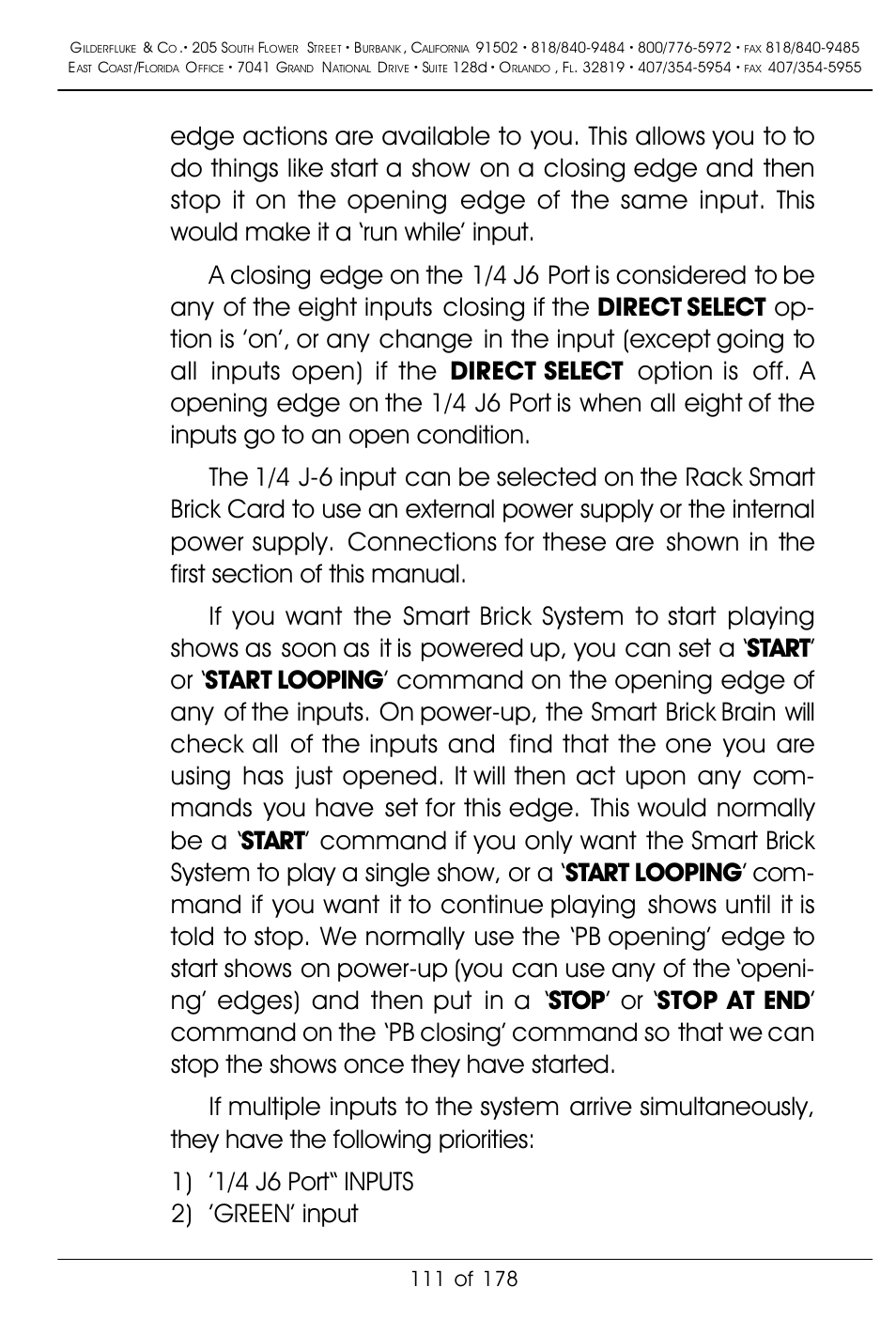 Gilderfluke&Co 'Smart' Brick Animation Control System User Manual | Page 121 / 188