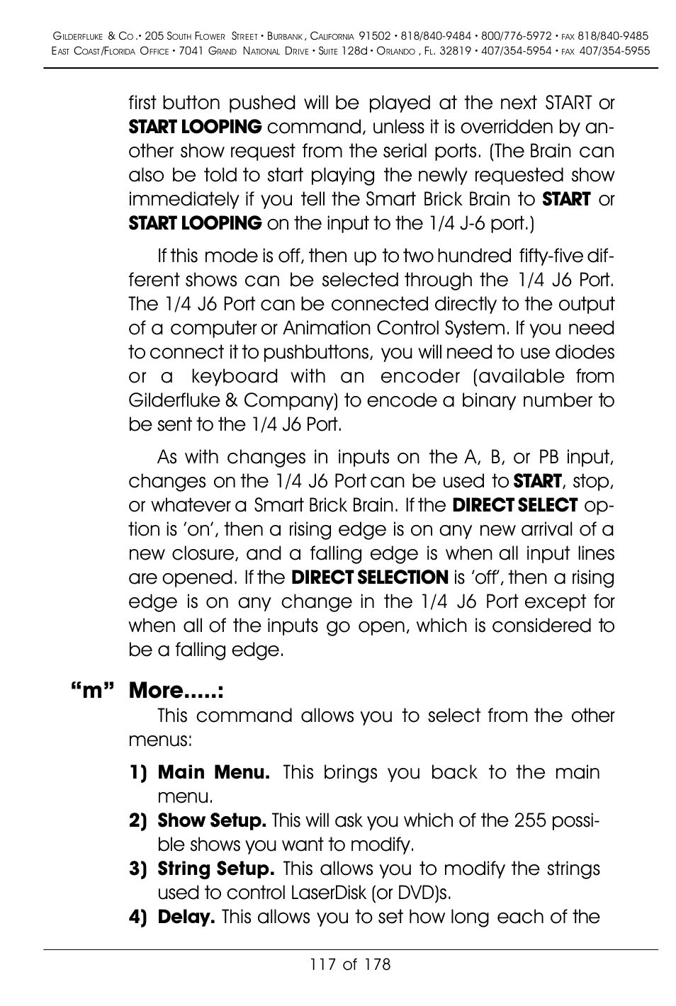 M” more | Gilderfluke&Co 'Smart' Brick Animation Control System User Manual | Page 127 / 188