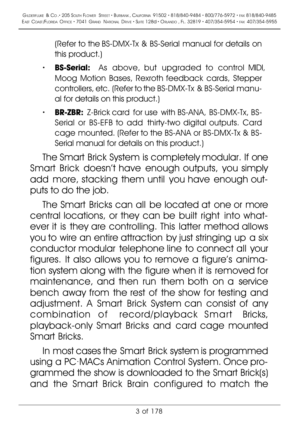Gilderfluke&Co 'Smart' Brick Animation Control System User Manual | Page 13 / 188