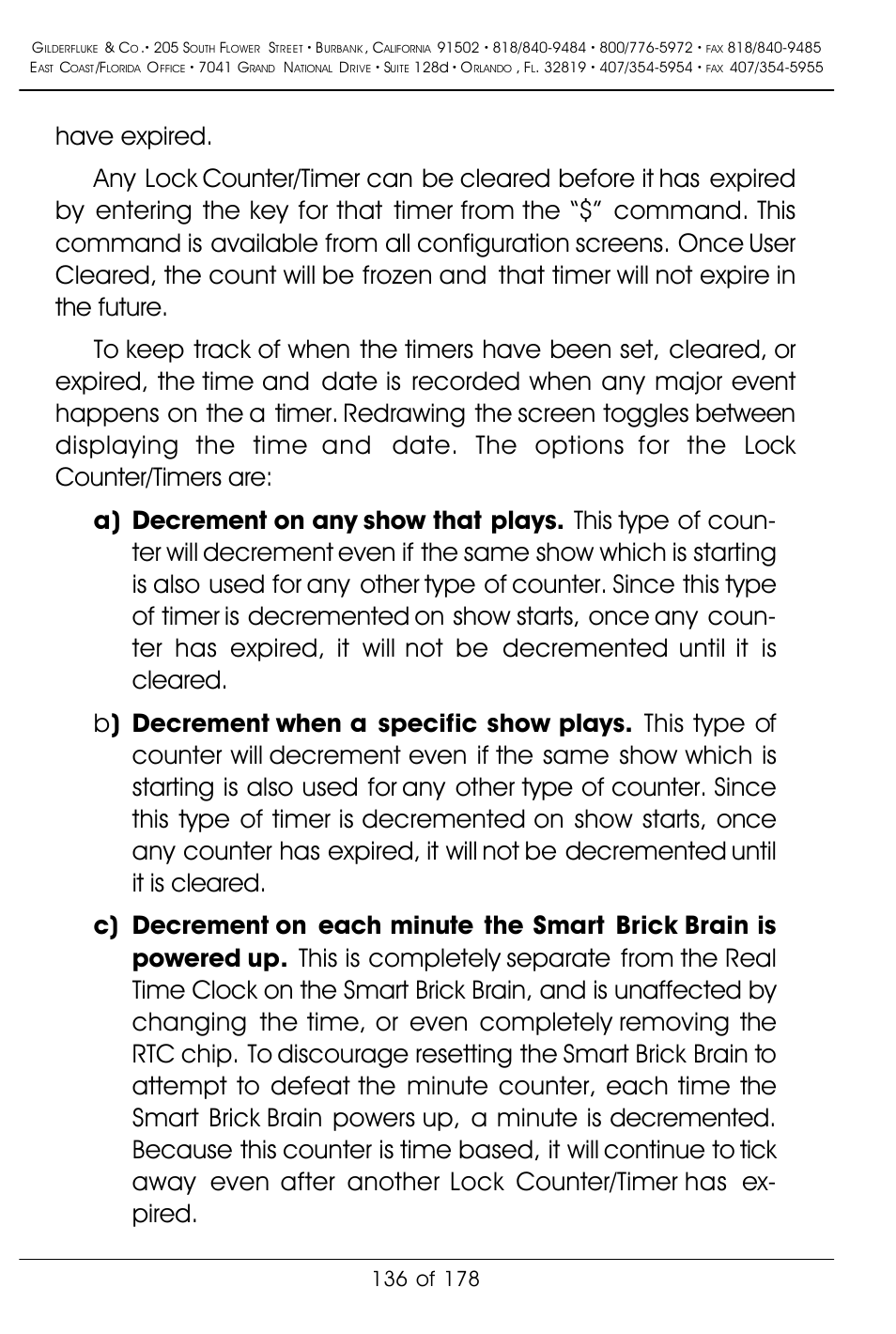Gilderfluke&Co 'Smart' Brick Animation Control System User Manual | Page 146 / 188
