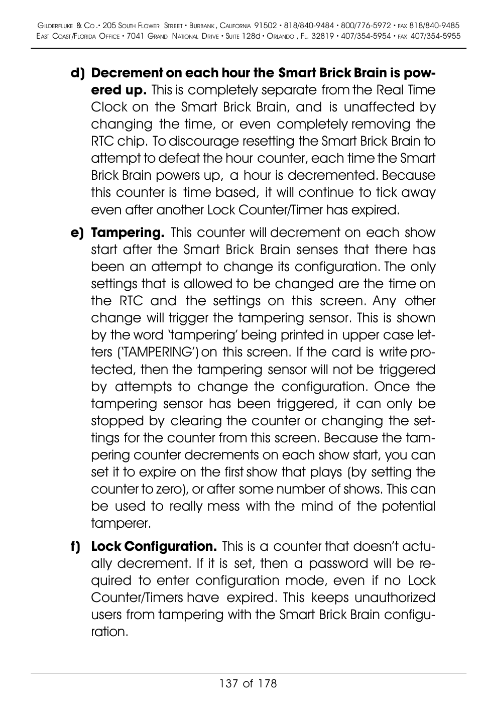 Gilderfluke&Co 'Smart' Brick Animation Control System User Manual | Page 147 / 188