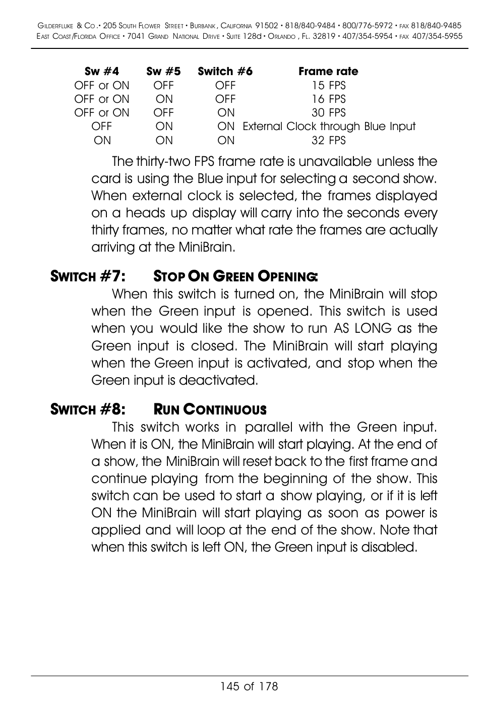 Witch, Reen, Pening | Ontinuous | Gilderfluke&Co 'Smart' Brick Animation Control System User Manual | Page 155 / 188