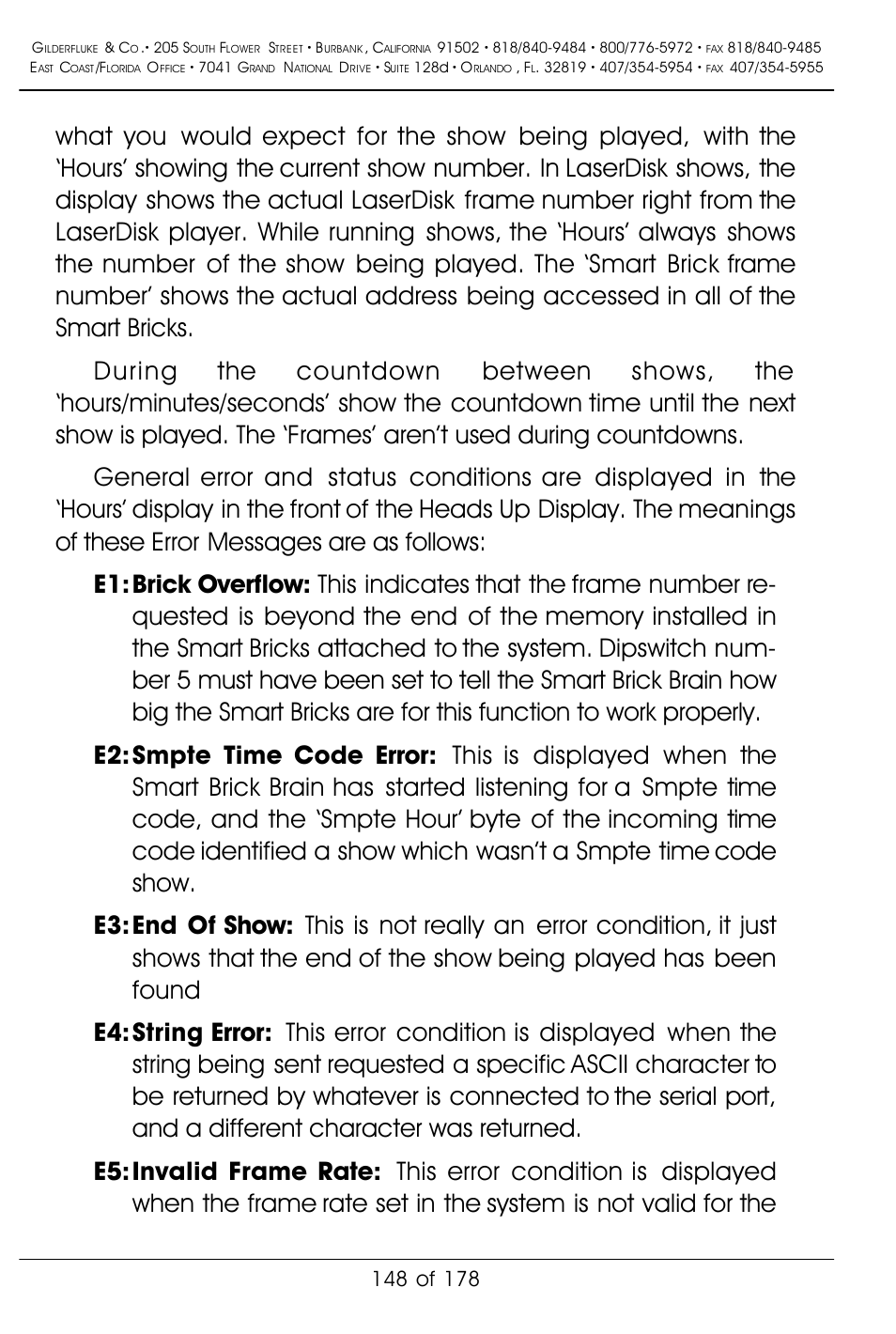 Gilderfluke&Co 'Smart' Brick Animation Control System User Manual | Page 158 / 188