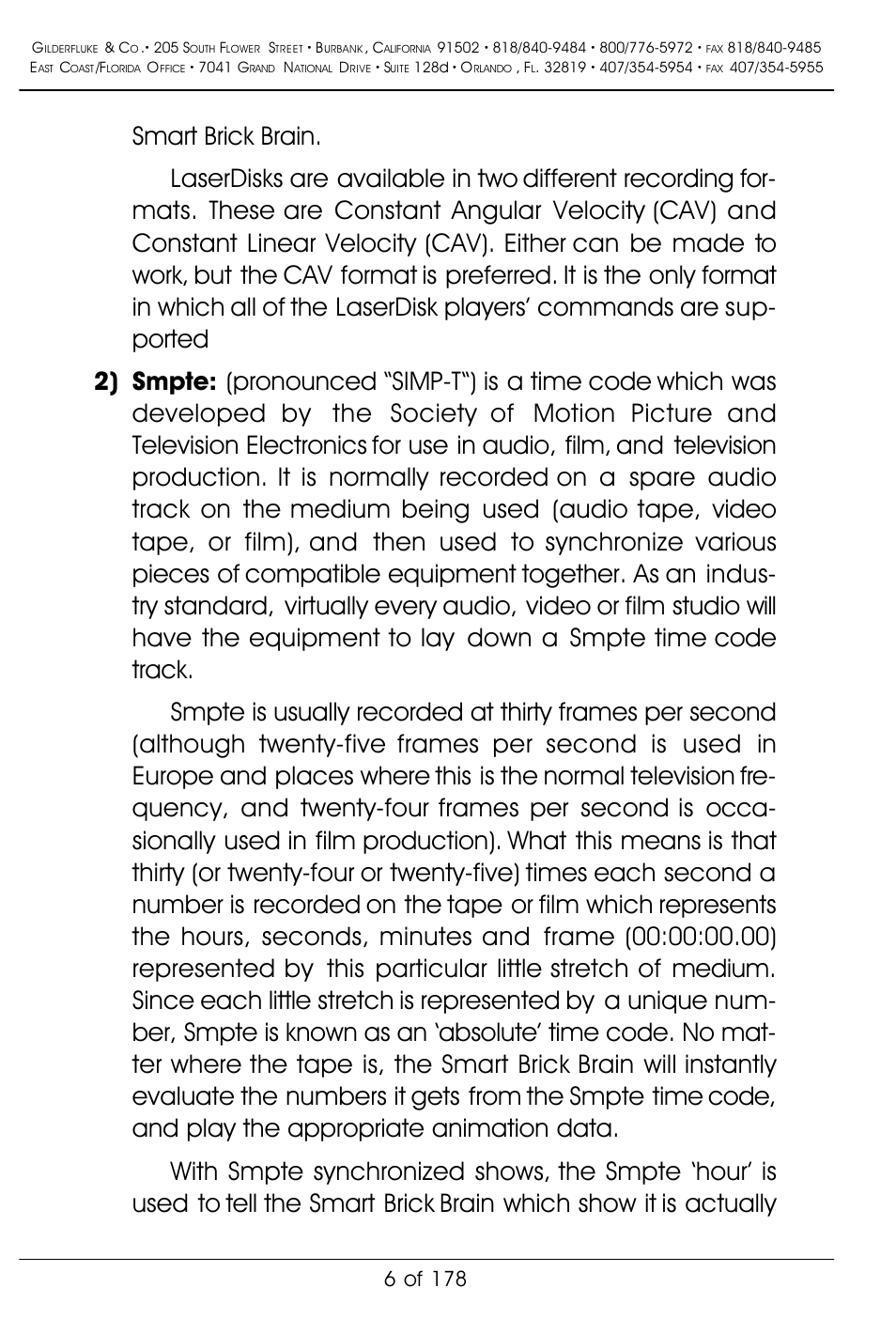 6 of 178 | Gilderfluke&Co 'Smart' Brick Animation Control System User Manual | Page 16 / 188