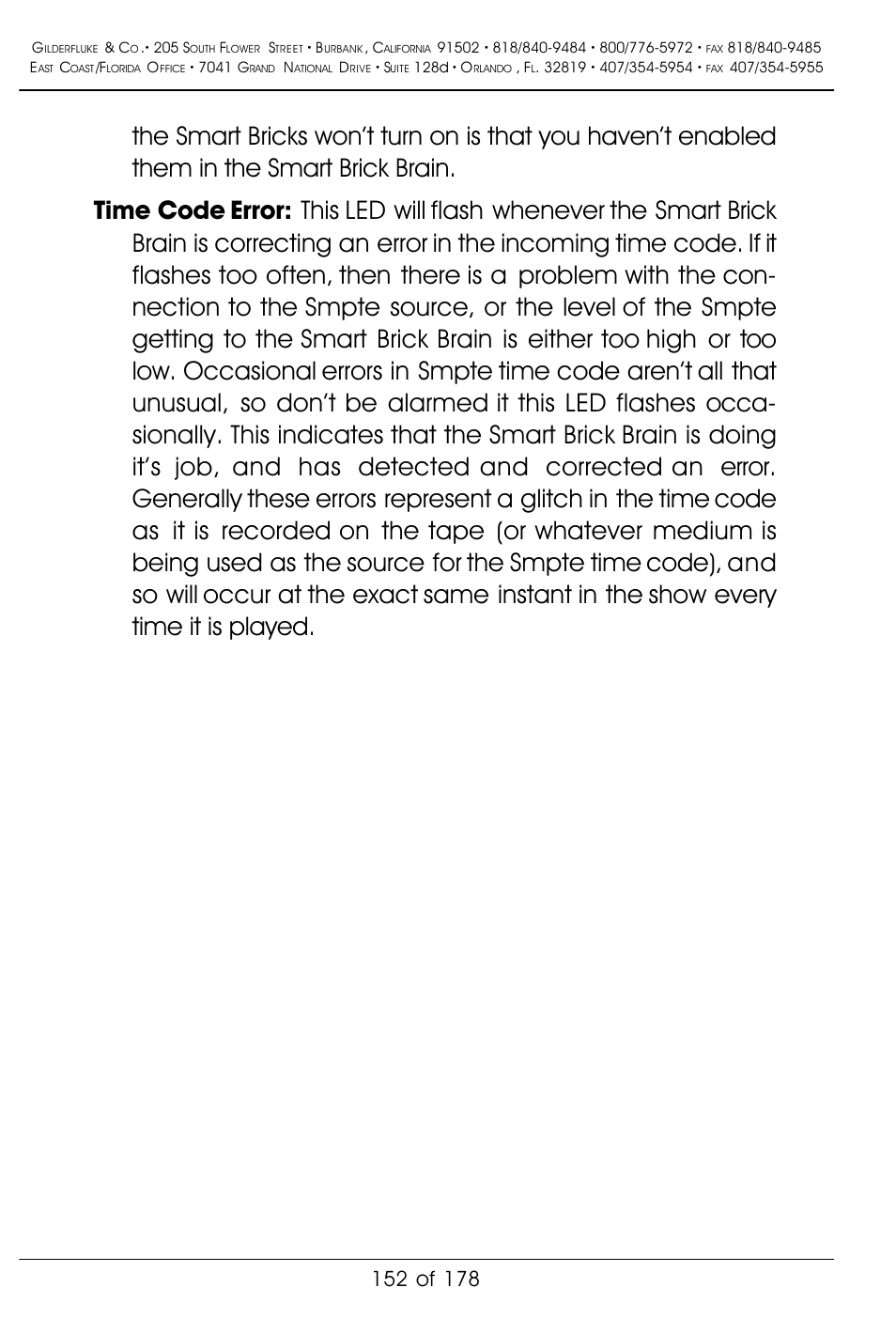 Gilderfluke&Co 'Smart' Brick Animation Control System User Manual | Page 162 / 188