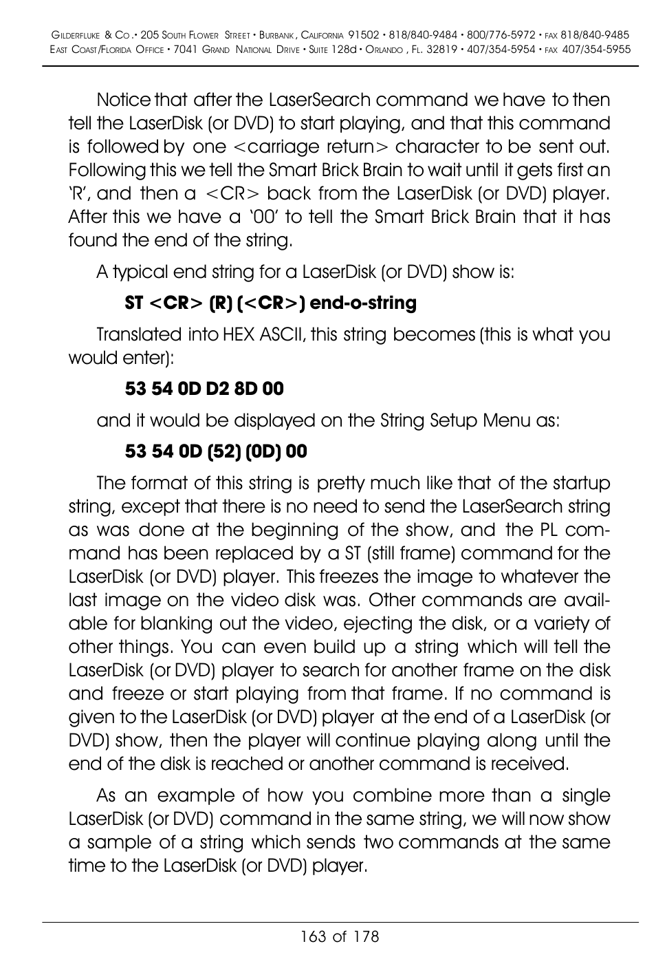 Gilderfluke&Co 'Smart' Brick Animation Control System User Manual | Page 173 / 188