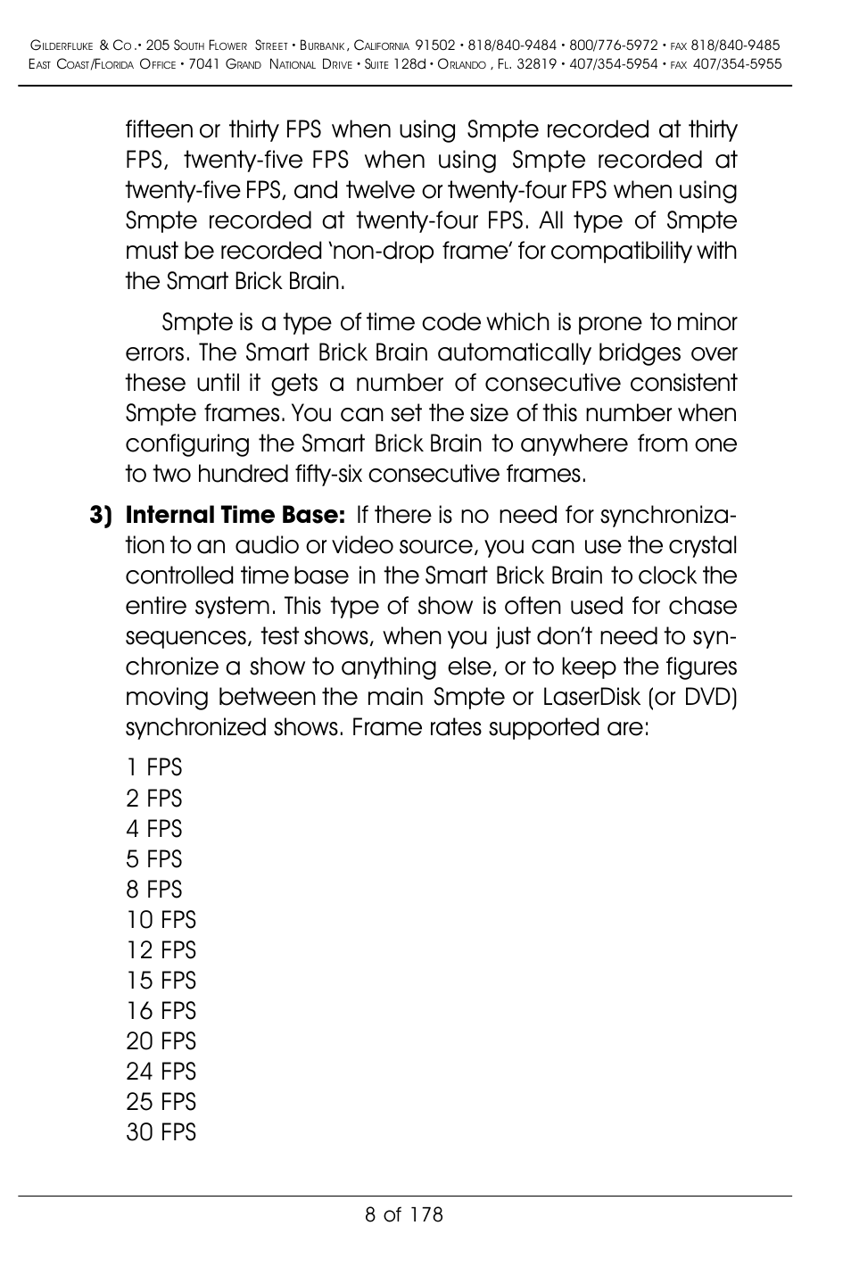 8 of 178 | Gilderfluke&Co 'Smart' Brick Animation Control System User Manual | Page 18 / 188