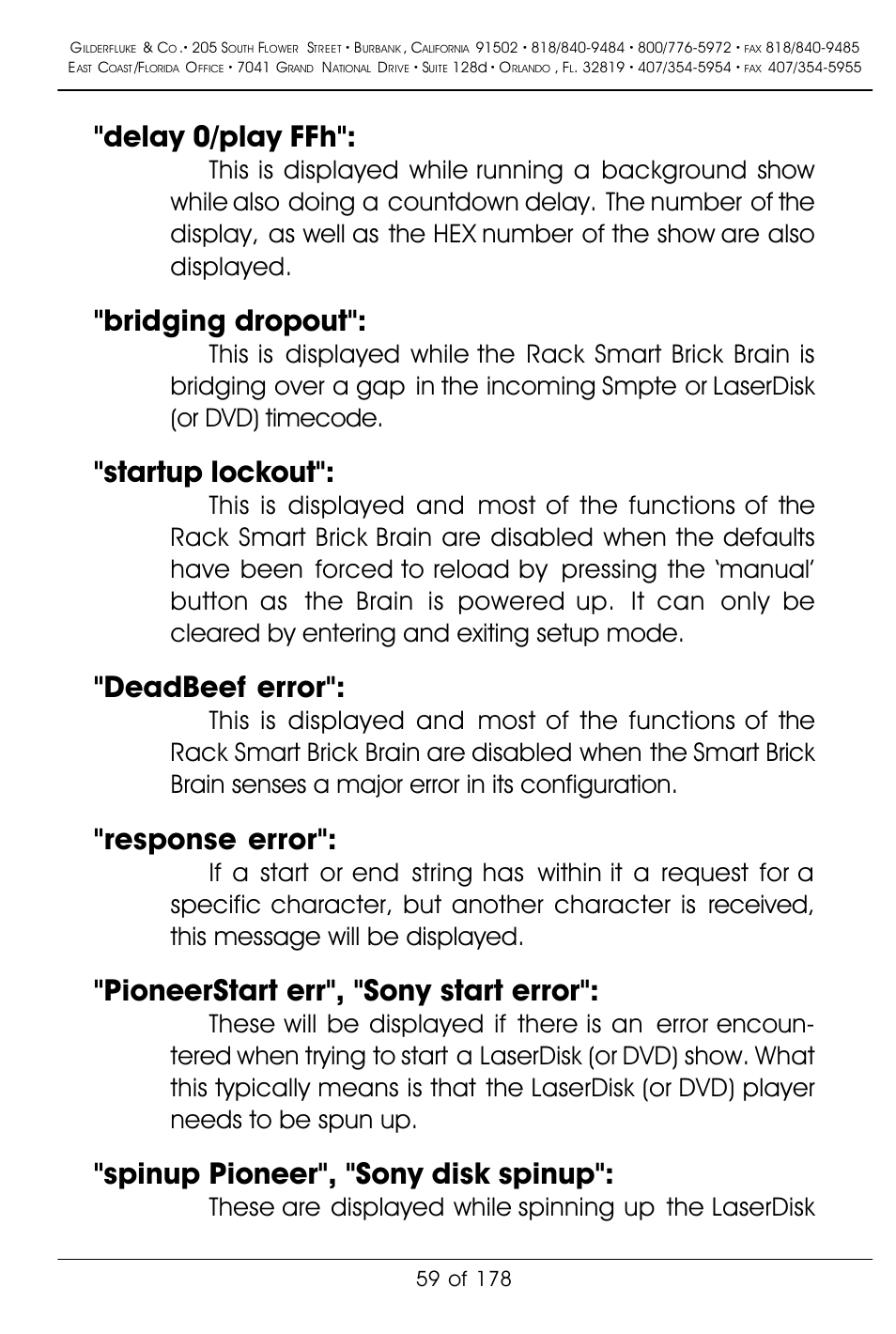 Delay 0/play ffh, Bridging dropout, Startup lockout | Deadbeef error, Response error, Pioneerstart err