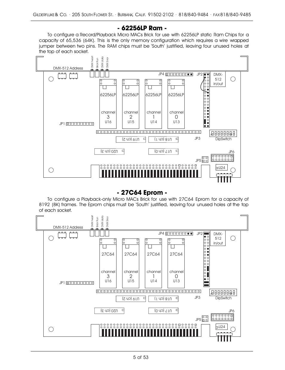 27c64 eprom | Gilderfluke&Co 'Dumb' Brick Animation Control System User Manual | Page 11 / 59