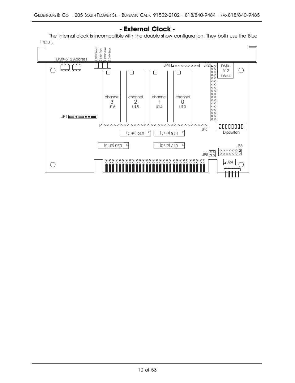 External clock | Gilderfluke&Co 'Dumb' Brick Animation Control System User Manual | Page 16 / 59