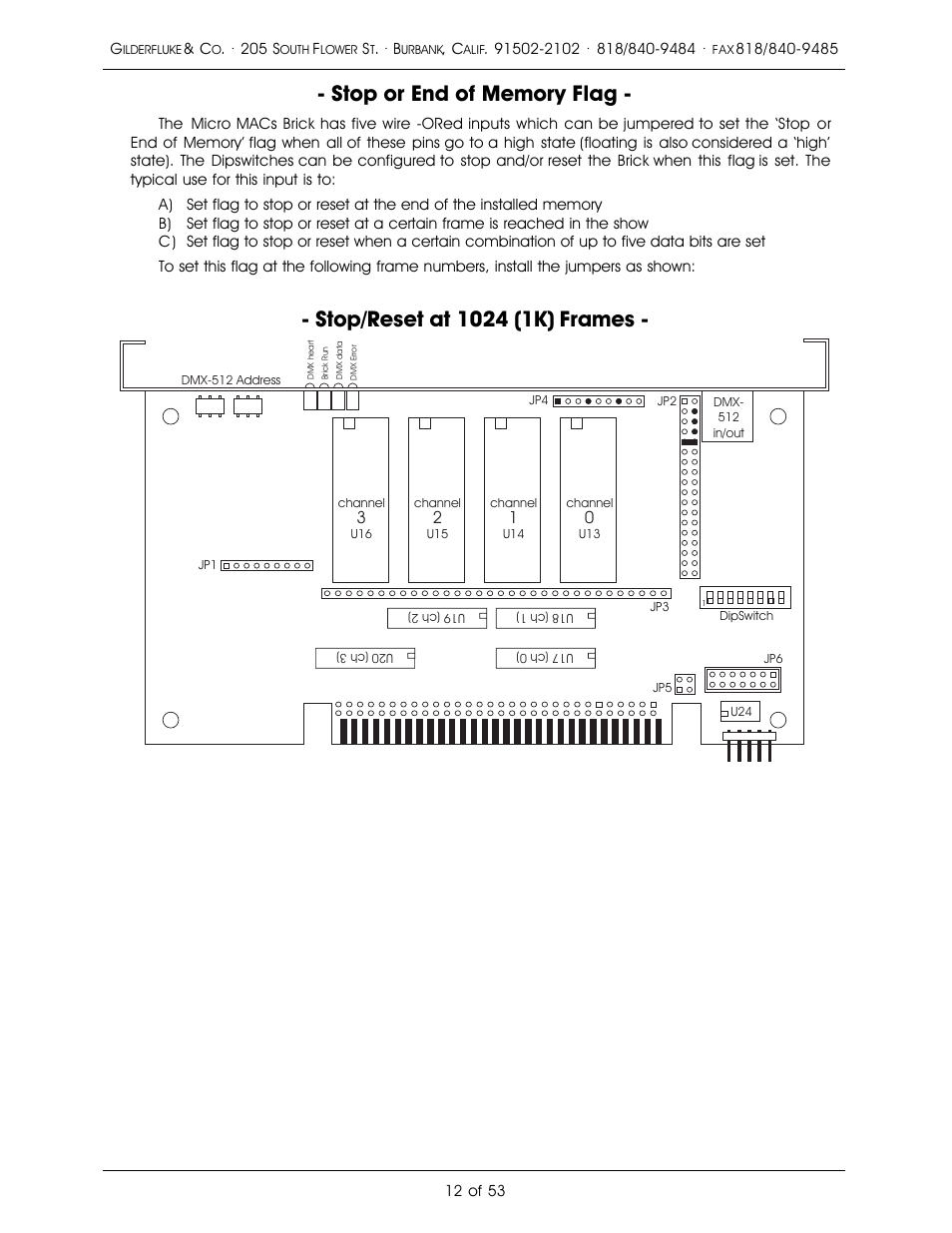 Gilderfluke&Co 'Dumb' Brick Animation Control System User Manual | Page 18 / 59