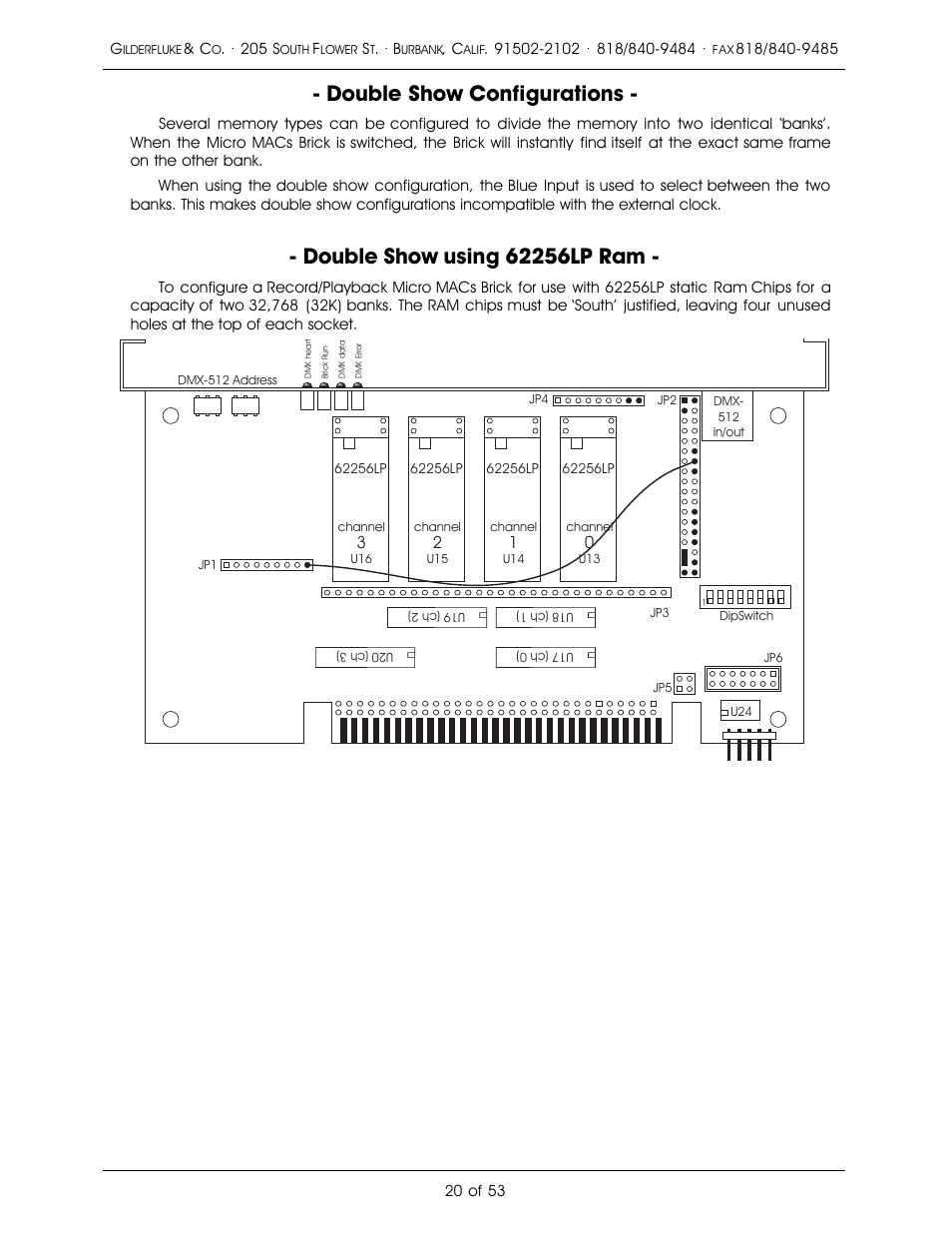 Double show configurations | Gilderfluke&Co 'Dumb' Brick Animation Control System User Manual | Page 26 / 59