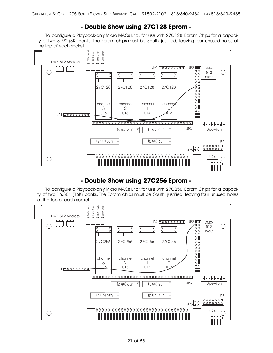 Gilderfluke&Co 'Dumb' Brick Animation Control System User Manual | Page 27 / 59