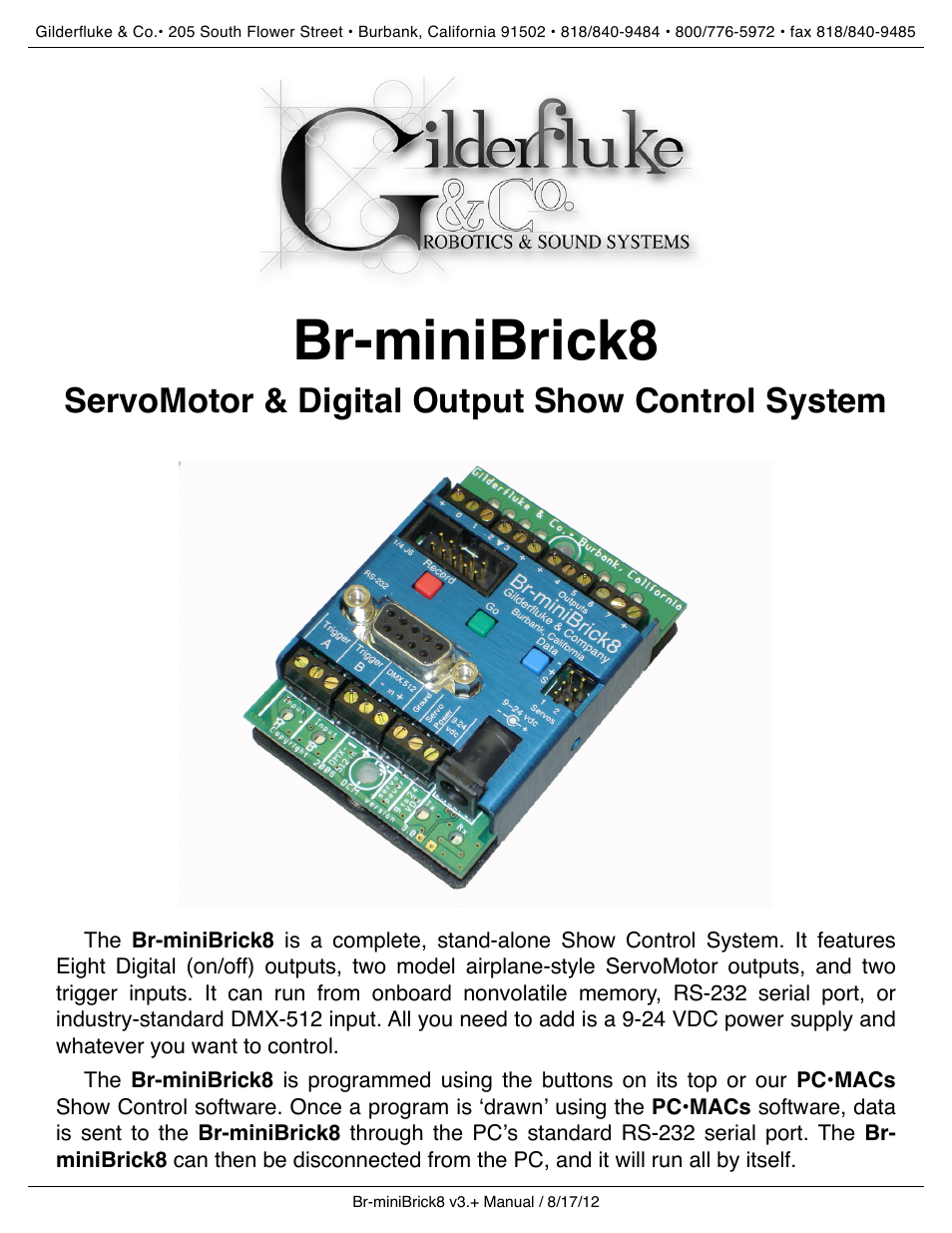 Gilderfluke&Co Br-miniBrick8 User Manual | 42 pages