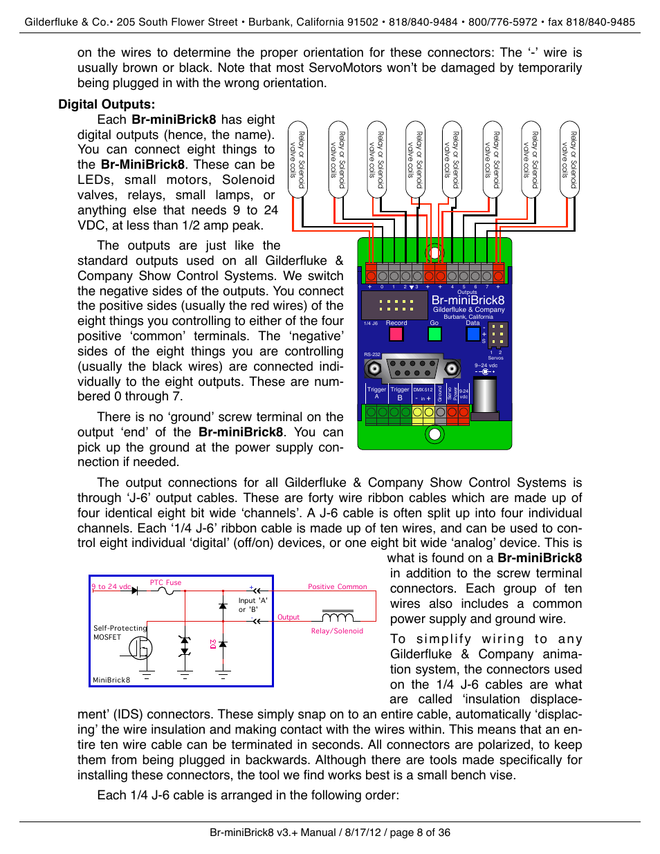 Digital outputs, Br-minibrick8 | Gilderfluke&Co Br-miniBrick8 User Manual | Page 14 / 42