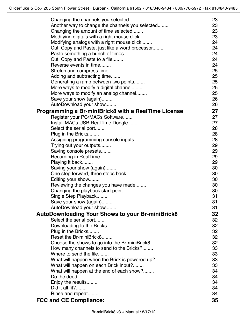 Gilderfluke&Co Br-miniBrick8 User Manual | Page 4 / 42