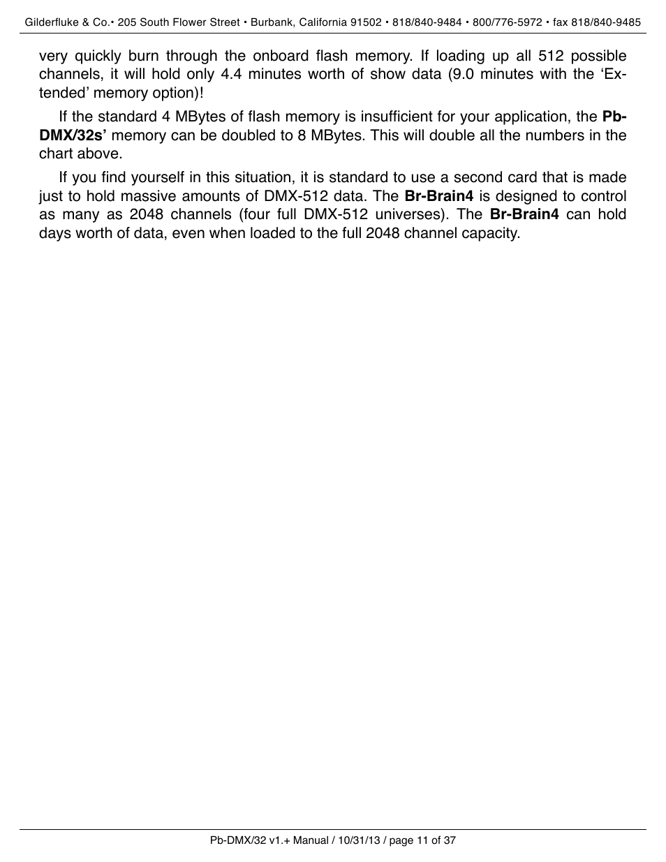 Gilderfluke&Co Pb-DMX User Manual | Page 17 / 43