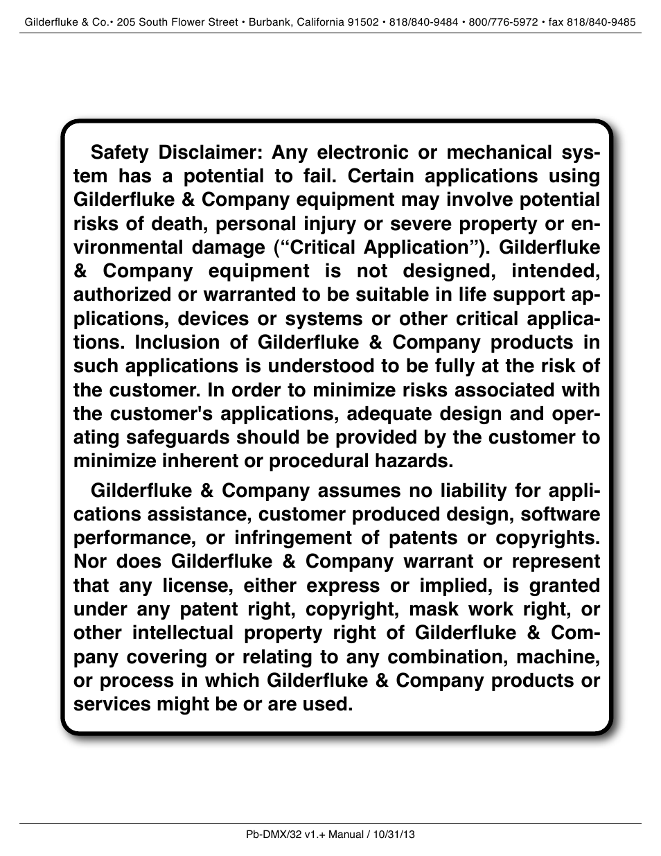 Gilderfluke&Co Pb-DMX User Manual | Page 2 / 43