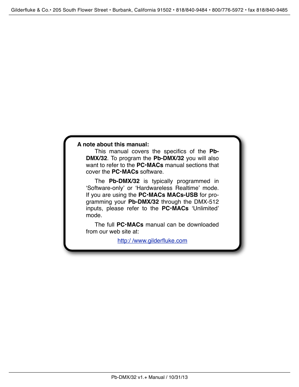 Gilderfluke&Co Pb-DMX User Manual | Page 6 / 43