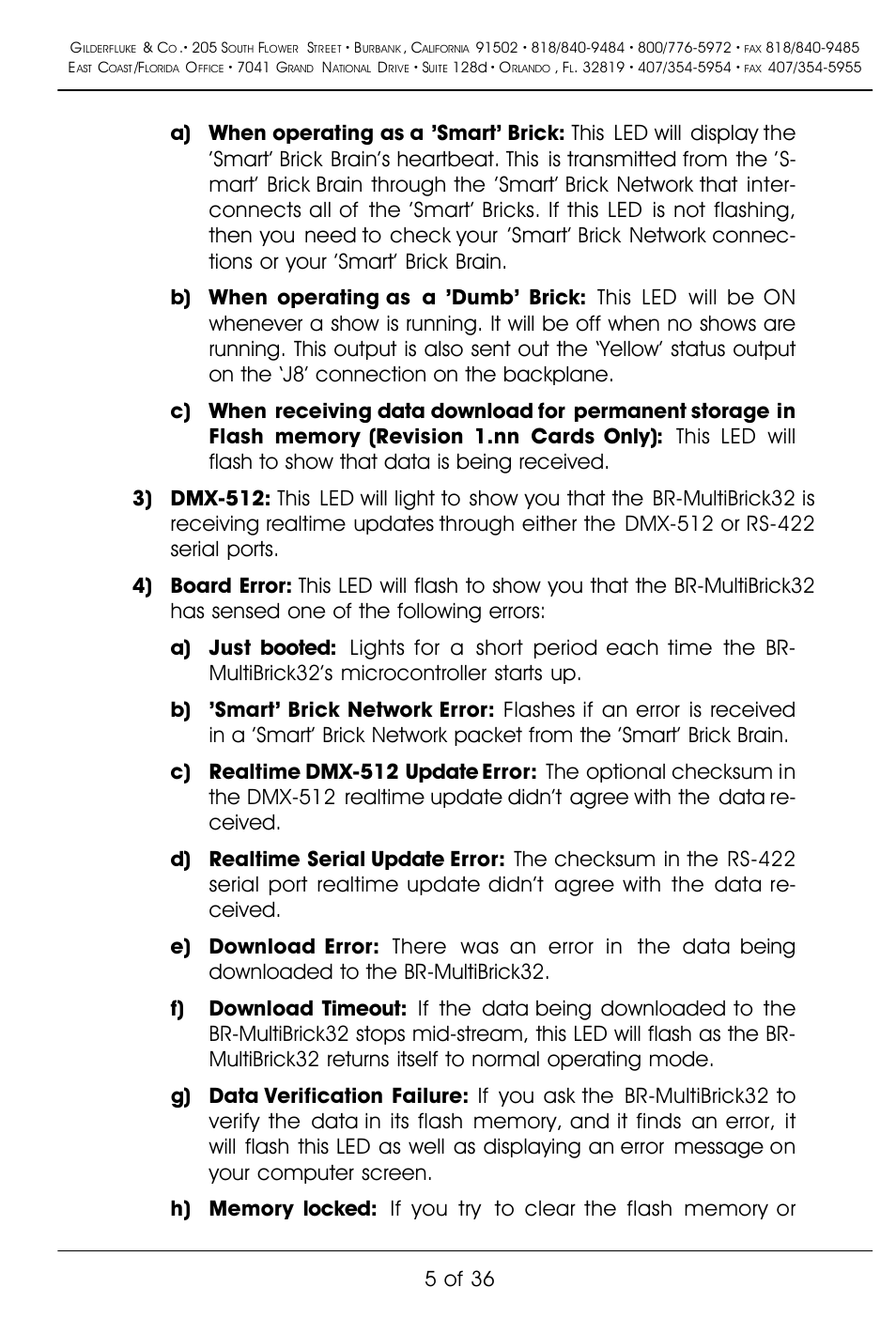 5 of 36 | Gilderfluke&Co BR-MultiBrick32 User Manual | Page 11 / 42