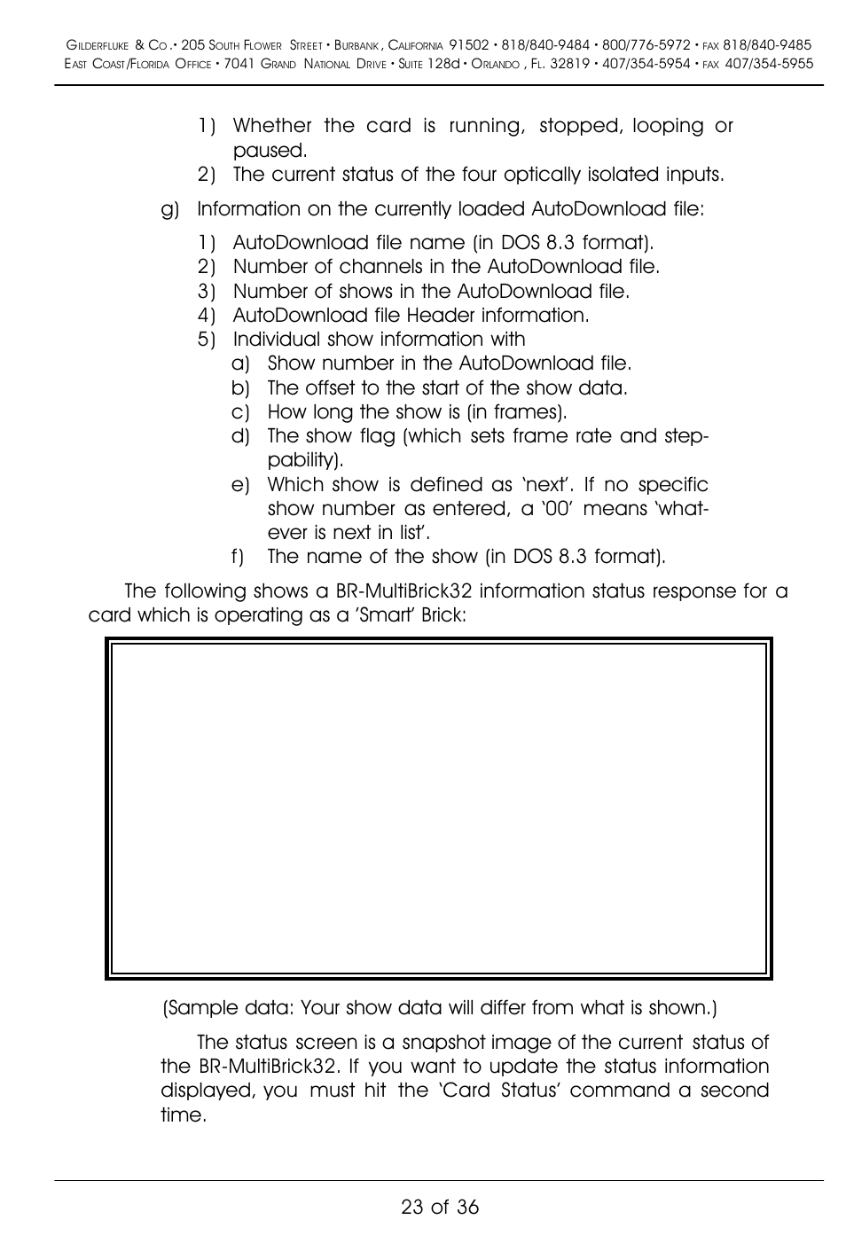 23 of 36 | Gilderfluke&Co BR-MultiBrick32 User Manual | Page 29 / 42