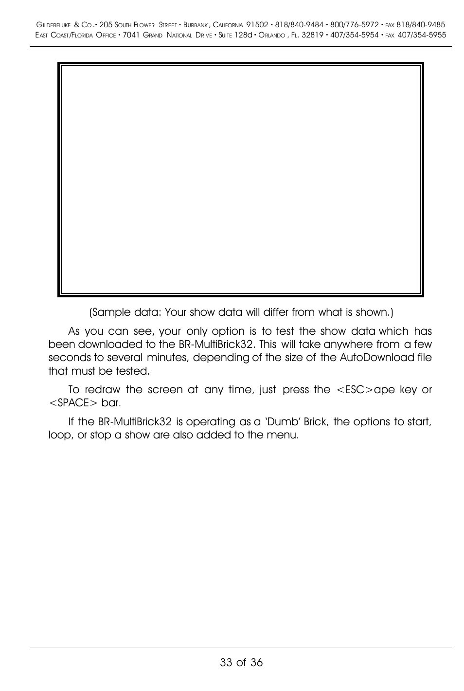 33 of 36 | Gilderfluke&Co BR-MultiBrick32 User Manual | Page 39 / 42