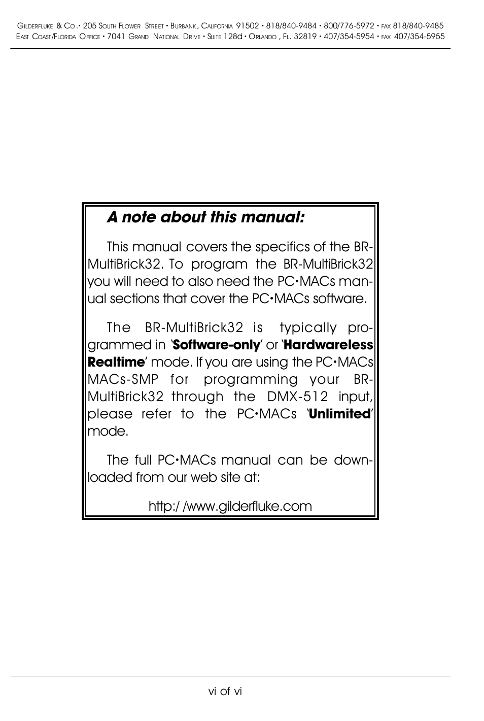 Vi of vi | Gilderfluke&Co BR-MultiBrick32 User Manual | Page 6 / 42