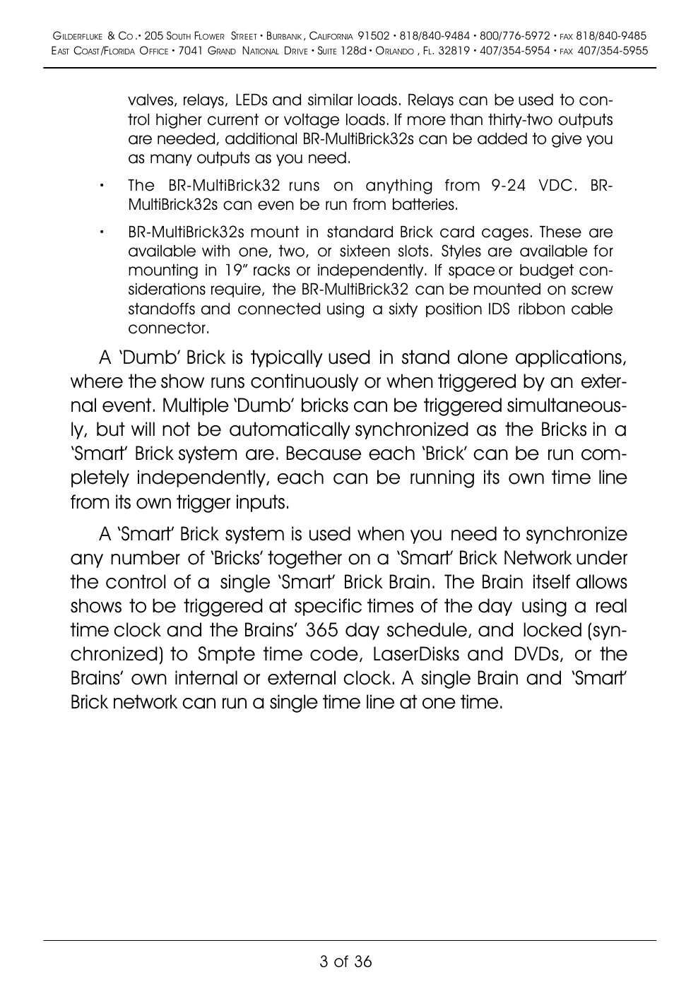 3 of 36 | Gilderfluke&Co BR-MultiBrick32 User Manual | Page 9 / 42