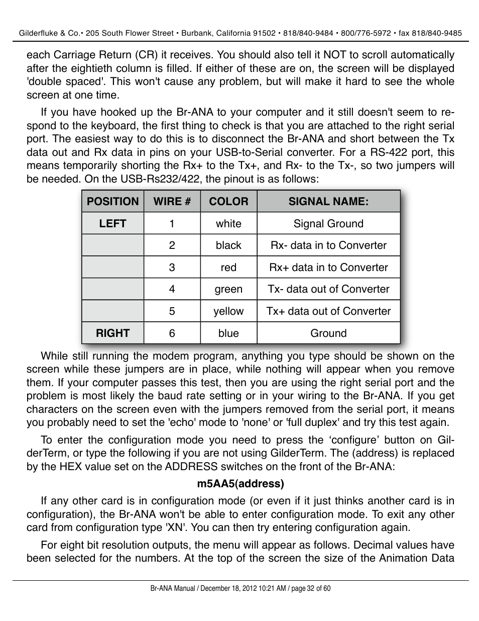 Gilderfluke&Co BR-ANA Analog Output Smart/Dumb Brick User Manual | Page 32 / 60