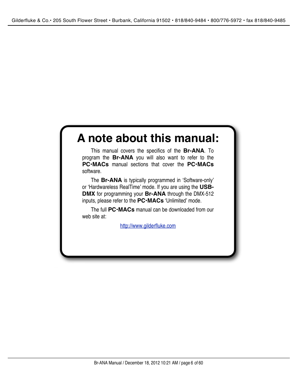 Gilderfluke&Co BR-ANA Analog Output Smart/Dumb Brick User Manual | Page 6 / 60